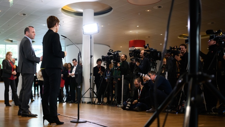 CDU-Vorsitzende Annegret Kramp-Karrenbauer, Manfred Weber MdEP