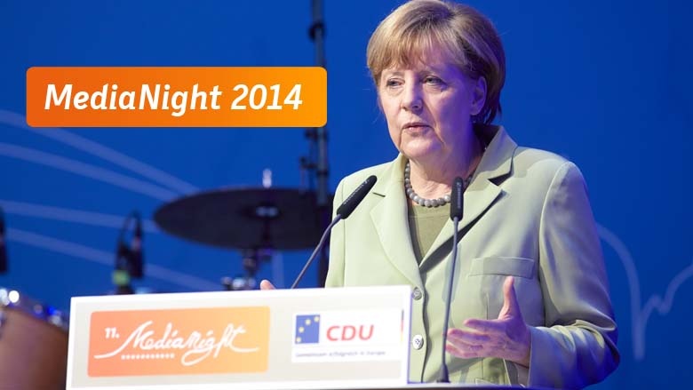 Angela Merkel bei der MediaNight 2014