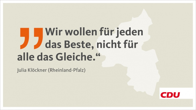 Wir wollen für jeden das Beste, nicht für alle das Gleiche. Wir wollen für jeden das Beste, nicht für alle das Gleiche.