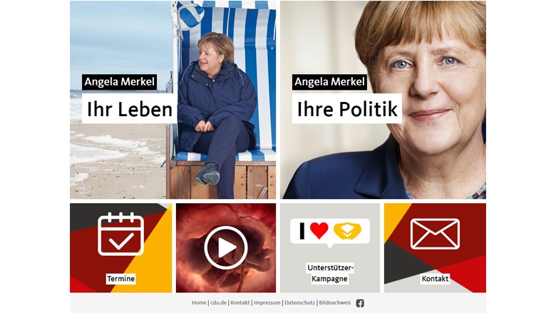 Screenshot der neuen Website von angela-merkel.de Screenshot der neuen Website von angela-merkel.de