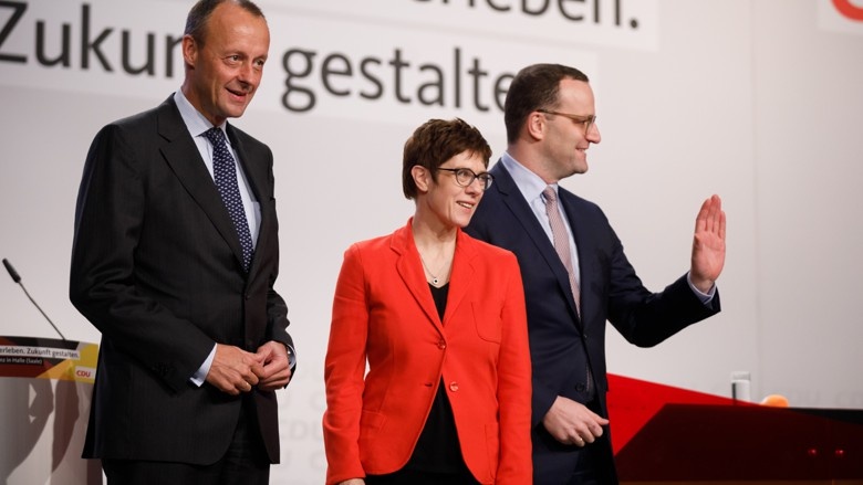 Die drei Kandidaten Friedrich Merz, Annegret Kramp-Karrenbauer und Jens Spahn