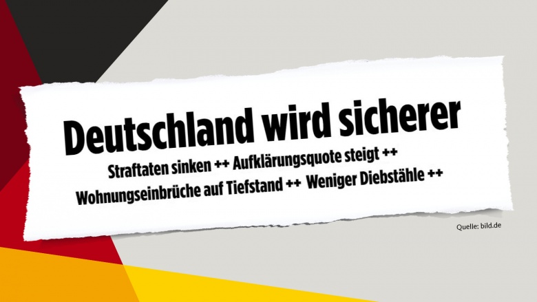 Deutschland wird immer sicherer Deutschland wird immer sicherer