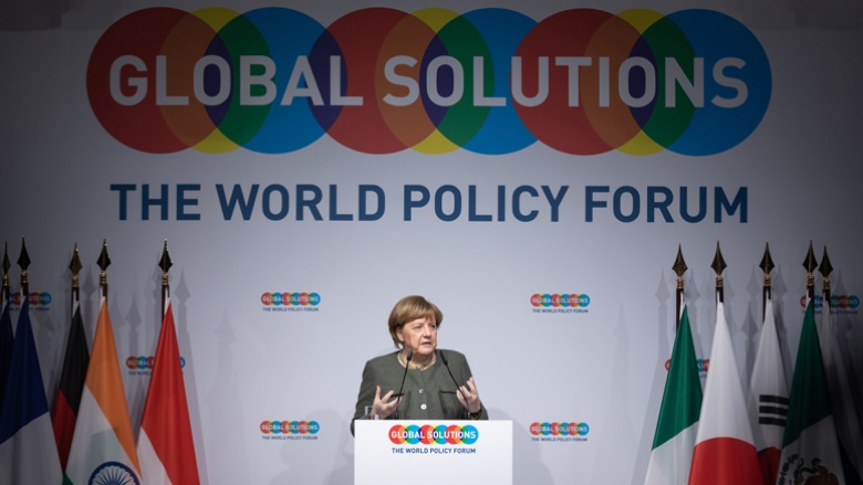 Bundeskanzlerin Angela Merkel beim Global Solution Summit in Berlin 2019 Das Bild zeigt Bundeskanzlerin Angela Merkel beim Global Solution Summit in Berlin 2019