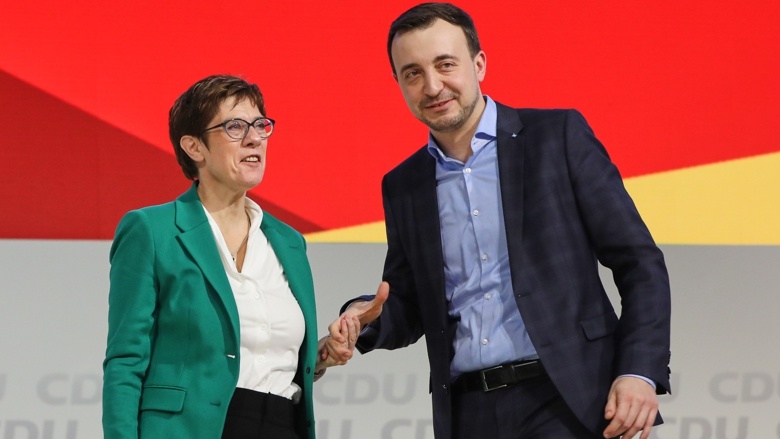 Die CDU-Vorsitzende Annegret Kramp-Karrenbauer und ihr neuer CDU-General Paul Ziemiak Die CDU-Vorsitzende Annegret Kramp-Karrenbauer und ihr neuer CDU-General Paul Ziemiak