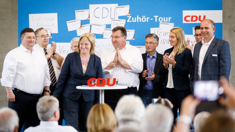 Die nordhessischen CDU-Landtagskandidaten um Staatsministerin Eva Kühne-Hörmann und Staatssekretär Mark Weinmeister