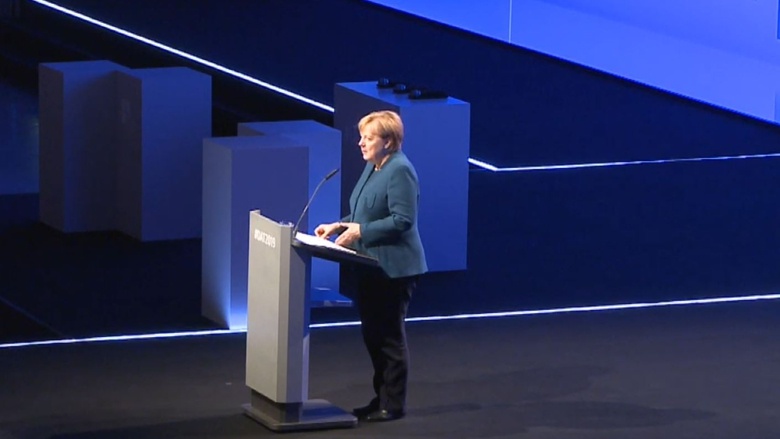 Bundeskanzlerin Angela Merkel während ihrer Rede auf dem Arbeitgebertag des BDA Bundeskanzlerin Angela Merkel während ihrer Rede auf dem Arbeitgebertag des BDA