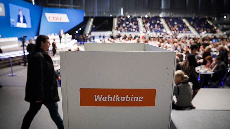 Wahlkabine auf dem Parteitag Wahlkabine auf dem Parteitag