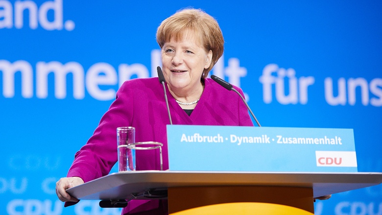 CDU-Chefin, Bundeskanzlerin Angela Merkel während ihrer Rede zum 30. Parteitag der CDU in Berlin