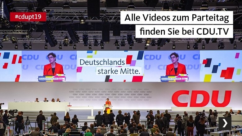 Alle Videos zum Parteitag finden Sie bei CDU.TV