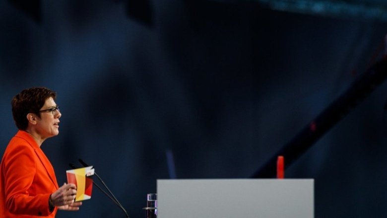 CDU-Vorsitzende Annegret Kramp-Karrenbauer während ihres Schlussworts an den 32. Parteitag der CDU Deutschlands