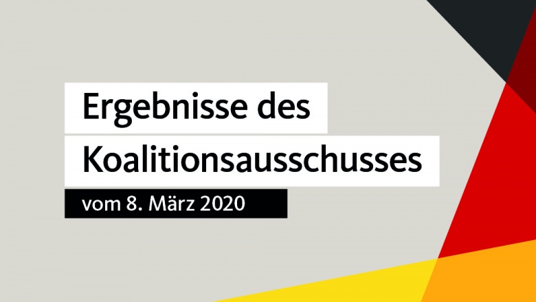 Ergebnisse des Koalitionsausschusses I 08.03.2020 Ergebnisse des Koalitionsausschusses