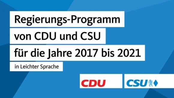 Wahl-Programm von CDU und CSU in Leichter Sprache 
